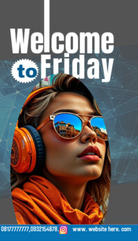 Friday vibes template design Business Card