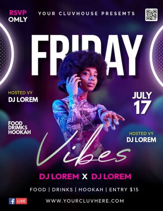 FRIDAY VIVES Folheto (US Letter) template