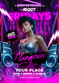 Fridays night club party flyer A5 template