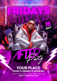 Fridays night club party flyer A5 template