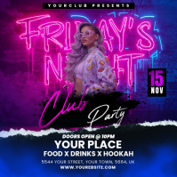 Fridays Night Party Flyer Instagram Post template
