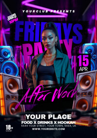 Fridays Night Party Flyer A5 template