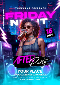 Fridays Night Party Flyer A5 template
