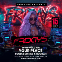 Fridays Night Party Flyer Wpis na Instagrama template
