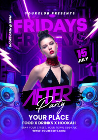 Fridays Night Party Flyer A5 template