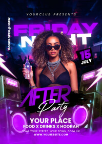 Fridays Night Party Flyer A5 template