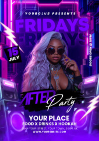 Fridays Night Party Flyer A5 template