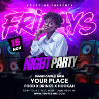 Fridays Night Party Flyer Instagram Post Instagram-bericht template