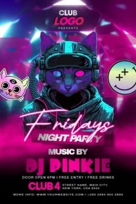 Rave Neon Fridays Template | PosterMyWall