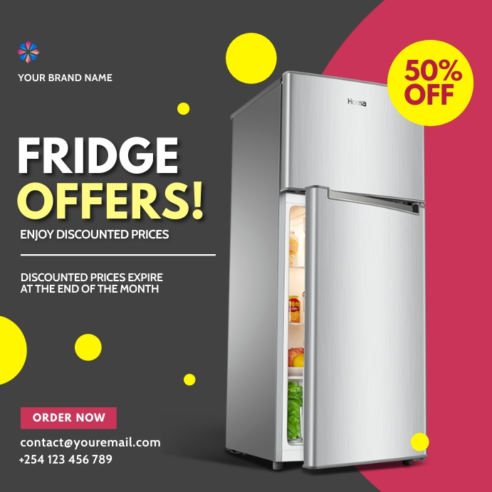 fridge electronics gadgets sale flyer Square (1:1) template