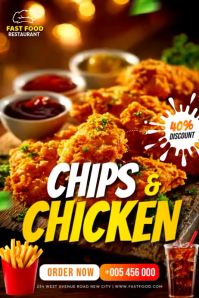 Red Fast Food Promotion Affiche Template