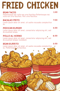 Fried Chicken Food Menu Template | PosterMyWall