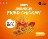 Fried Chicken Medium Rectangle post Persegi Panjang Sedang template