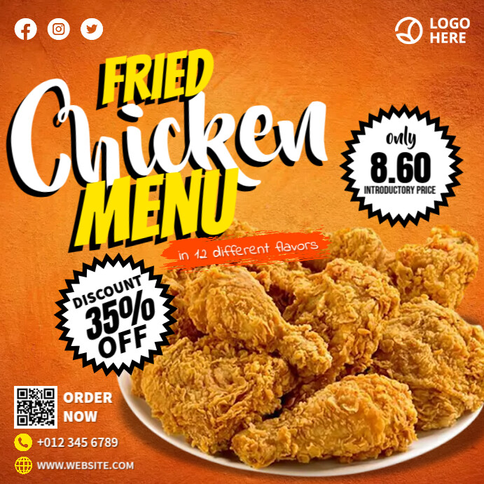 Fried Chicken Menu Ads Template PosterMyWall