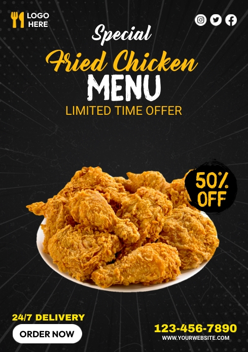 Fried Chicken Menu Template | PosterMyWall