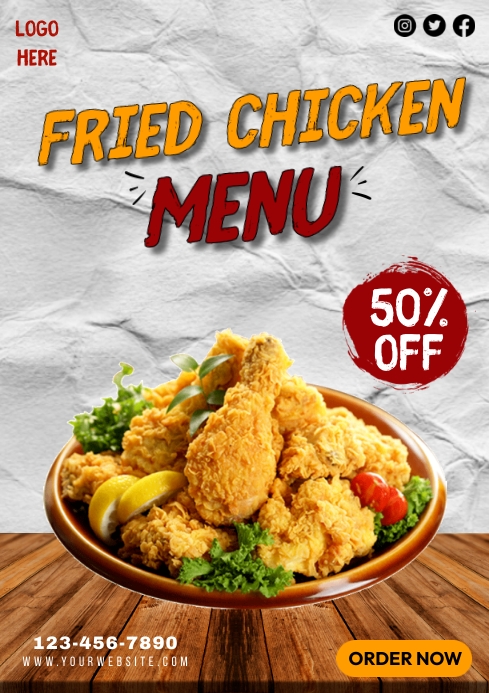 Fried Chicken Menu Template | PosterMyWall