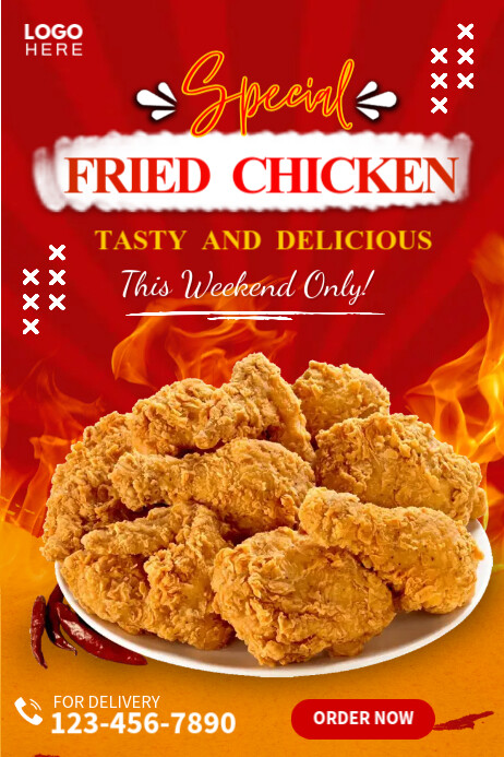 Fried Chicken Menu Template | PosterMyWall