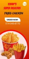 fried chicken sale Roll Up Banner 3' × 6' template