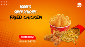 Orange Fried Chicken Promotion Twitter Post Template