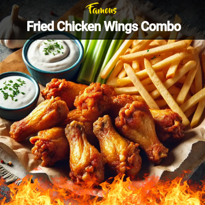 Fried Chicken Wings Combo Chicken Wings Deal Template PosterMyWall
