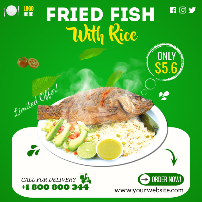 FRIED FISH AND RICE FLYER TEMPLATE | PosterMyWall