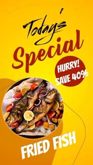 Fish Advertisement Script Fried fish digital display ad restaurant Template | PosterMyWall