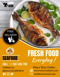 FRIED FISH OFFER FLYER DESIGN Volante (Carta US) template