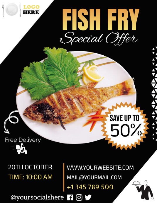 Fish Offer FRIED FISH OFFER TEMPLATE DESIGN | PosterMyWall
