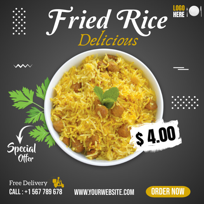 FRIED RICE FLYER TEMPLATE POSTER | PosterMyWall