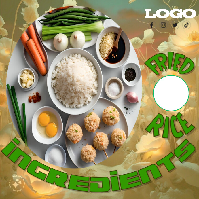 Fried Rice Post Design Fried Rice Ingredients Template | PosterMyWall