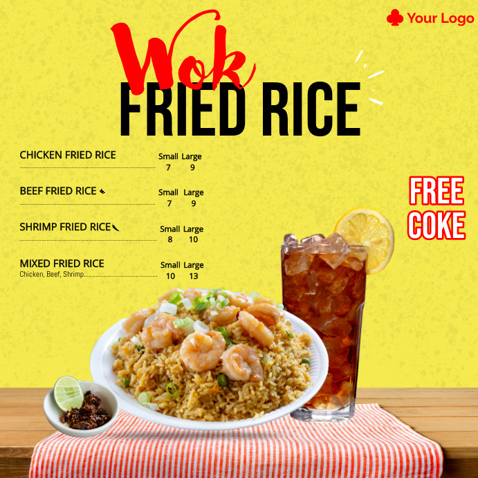 Fried Rice Post Design Fried Rice Offer - Instagram Post Template | PosterMyWall