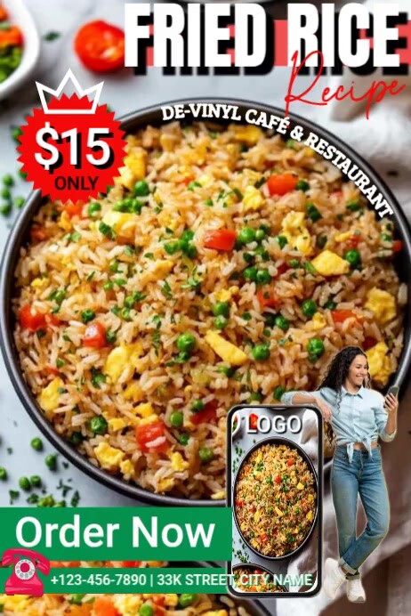 Copy of Fried Rice Recipe Poster | PosterMyWall