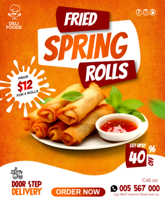 Fried Spring Rolls Promotion Template | PosterMyWall