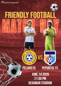 Red Football Match Day A3 Template