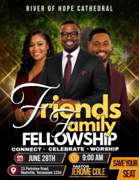 สีดำ Church Fellowship Event Flyer Template