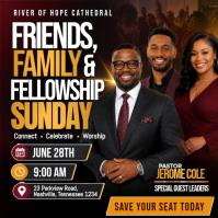 Friends Family Fellowship Sunday Service โพสต์บน Instagram template