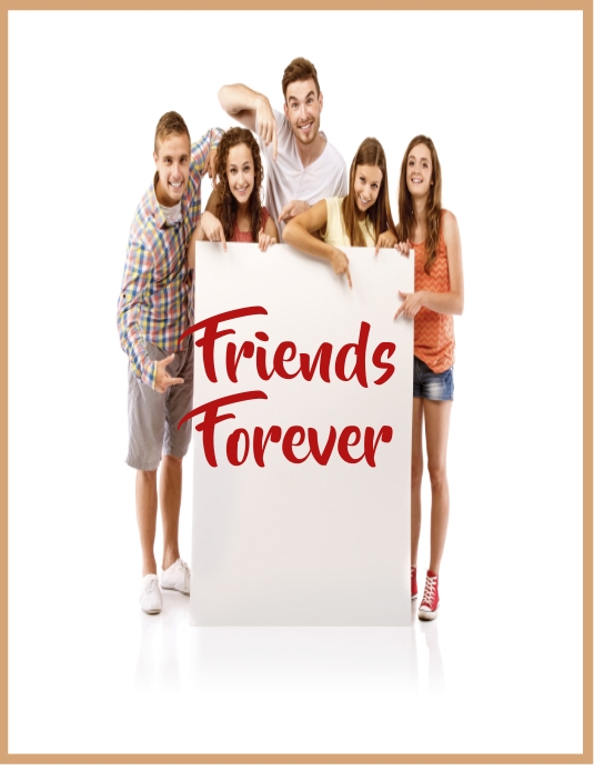 friends forever Ulotka (US Letter) template