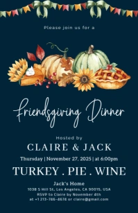 friendsgiving Полстраницы широкого формата template