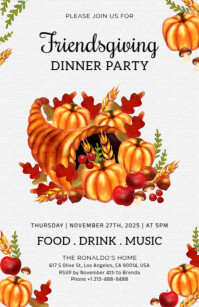 friendsgiving Demi-page de format Wide template