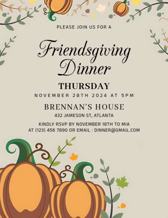 Friends Giving Letters Friendsgiving Template | PosterMyWall