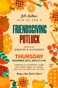 Friendsgiving Poster template