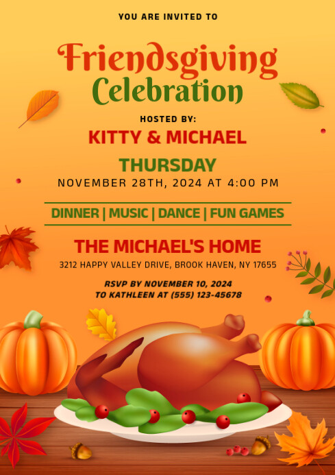 Friendsgiving Template | PosterMyWall