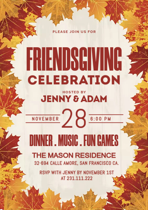 Friendsgiving A4 template