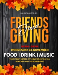 Friendsgiving Dinner Invitation Flyer Template