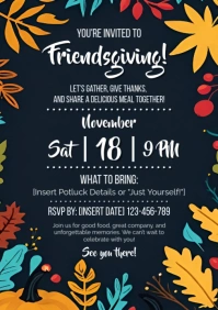 Friendsgiving Invitation Template Design A4