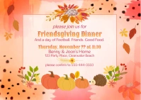 Friendsgiving Modern House Party Invitation Postcard template