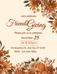 Friendsgiving party invitation Flyer (US Letter) template