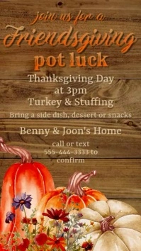 Friendsgiving Pot Luck invitation House Party Instagram Story template