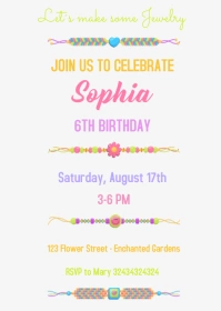Friendship Bracelet Invitation A6 template