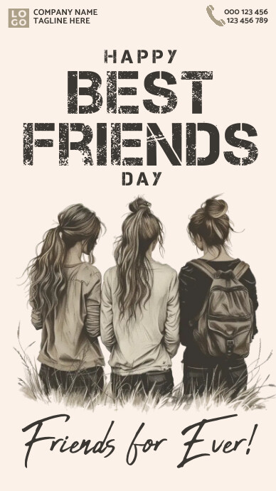 Friendship day,best friends,love,school Instagram Story template